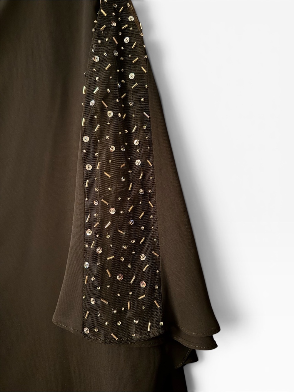 Asymmetrical Overlay Dress with Embellished Shoulders - Picture 4 of 6